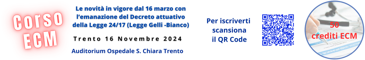 Corso ECM 16 Novembre  2024 a Trento